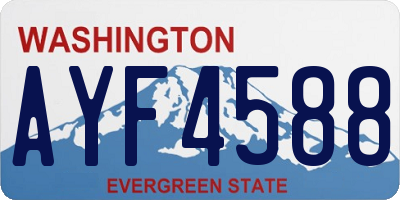 WA license plate AYF4588