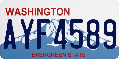 WA license plate AYF4589