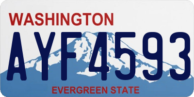 WA license plate AYF4593