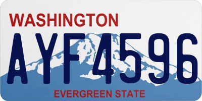 WA license plate AYF4596
