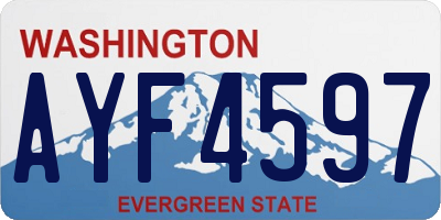WA license plate AYF4597