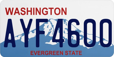 WA license plate AYF4600