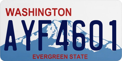 WA license plate AYF4601