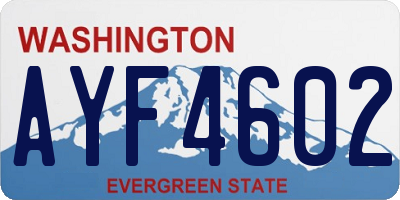 WA license plate AYF4602