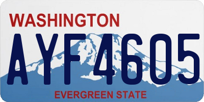 WA license plate AYF4605
