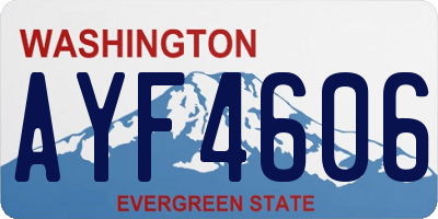 WA license plate AYF4606