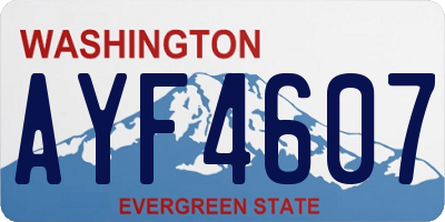 WA license plate AYF4607