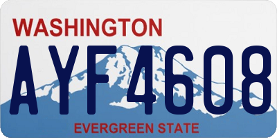 WA license plate AYF4608