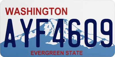 WA license plate AYF4609