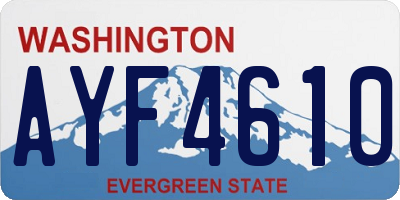 WA license plate AYF4610