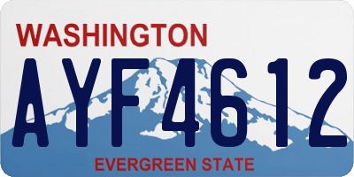 WA license plate AYF4612