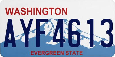 WA license plate AYF4613