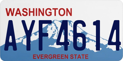 WA license plate AYF4614