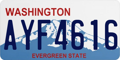 WA license plate AYF4616