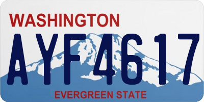 WA license plate AYF4617