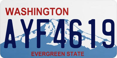 WA license plate AYF4619