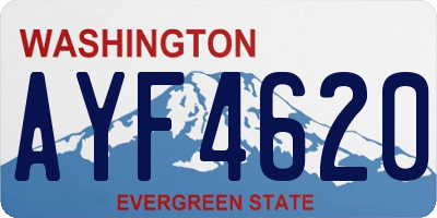 WA license plate AYF4620