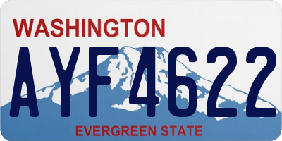 WA license plate AYF4622