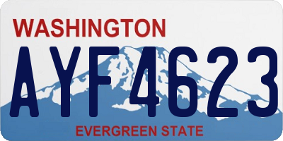 WA license plate AYF4623