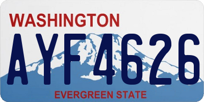 WA license plate AYF4626