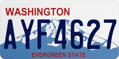WA license plate AYF4627
