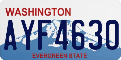 WA license plate AYF4630