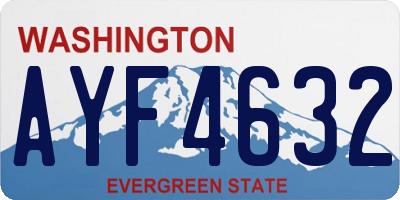 WA license plate AYF4632
