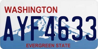 WA license plate AYF4633