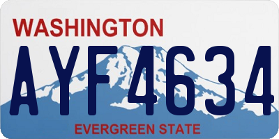 WA license plate AYF4634