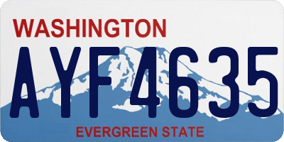 WA license plate AYF4635