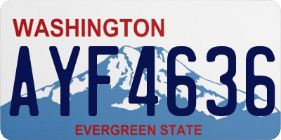 WA license plate AYF4636