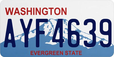 WA license plate AYF4639