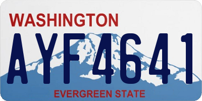 WA license plate AYF4641