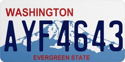 WA license plate AYF4643