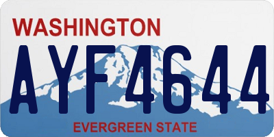 WA license plate AYF4644