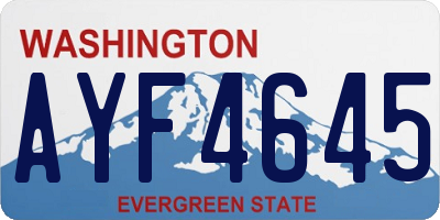 WA license plate AYF4645