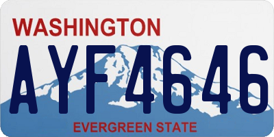 WA license plate AYF4646