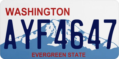 WA license plate AYF4647