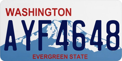 WA license plate AYF4648
