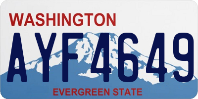 WA license plate AYF4649