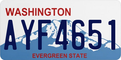 WA license plate AYF4651
