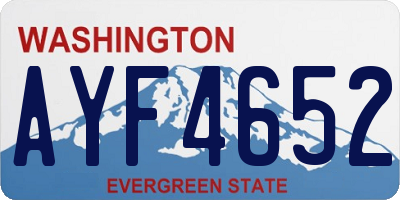 WA license plate AYF4652