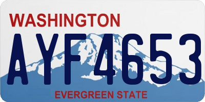 WA license plate AYF4653