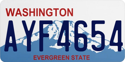 WA license plate AYF4654