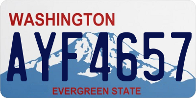 WA license plate AYF4657