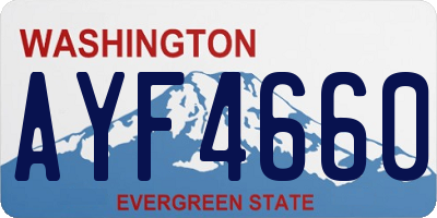 WA license plate AYF4660