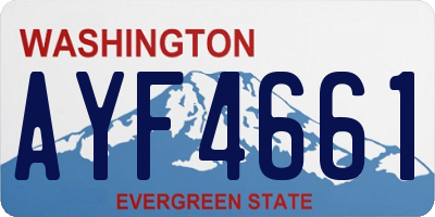 WA license plate AYF4661