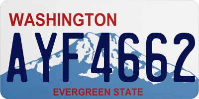 WA license plate AYF4662