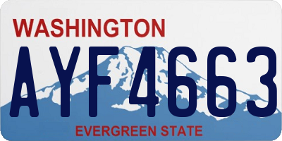 WA license plate AYF4663