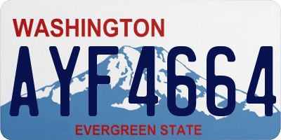 WA license plate AYF4664